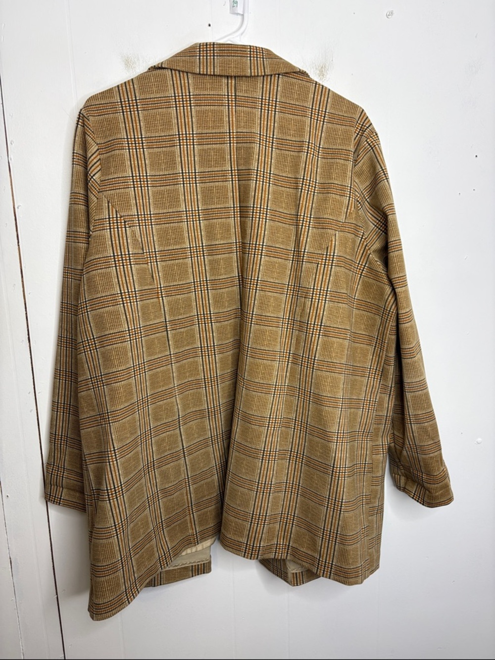 Liverpool Blazer Womens 2X Tan Plaid Open Front Jacket Academia Ponte Stretchy - Picture 2 of 8